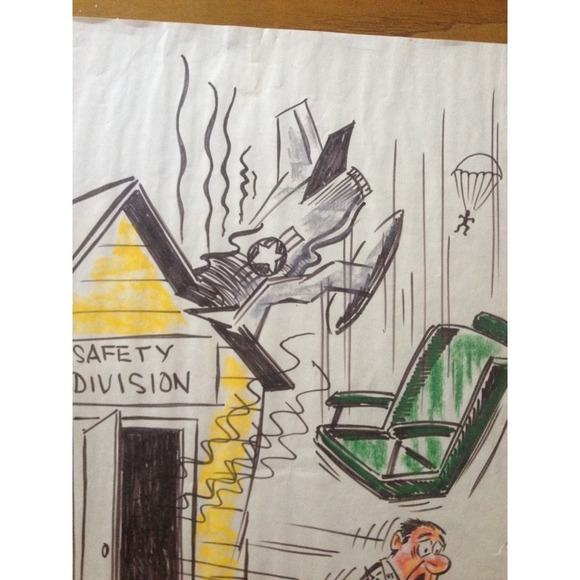Original WWII Vietnam Military Cartoon, Air Force Art Humor Officers - Picture 3 of 7